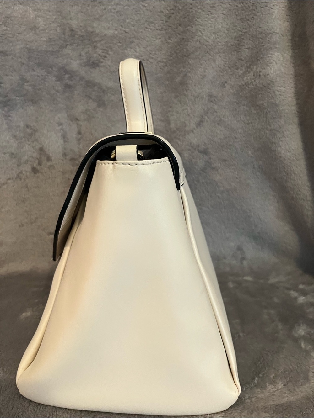 kate spade Cream Structured Top-Handle Satchel - Picture 2 of 4